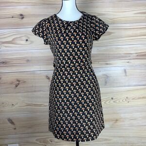 SM Wardrobe Mushroom Mini Dress Womens Small Gray Corduroy Pleated Funky New